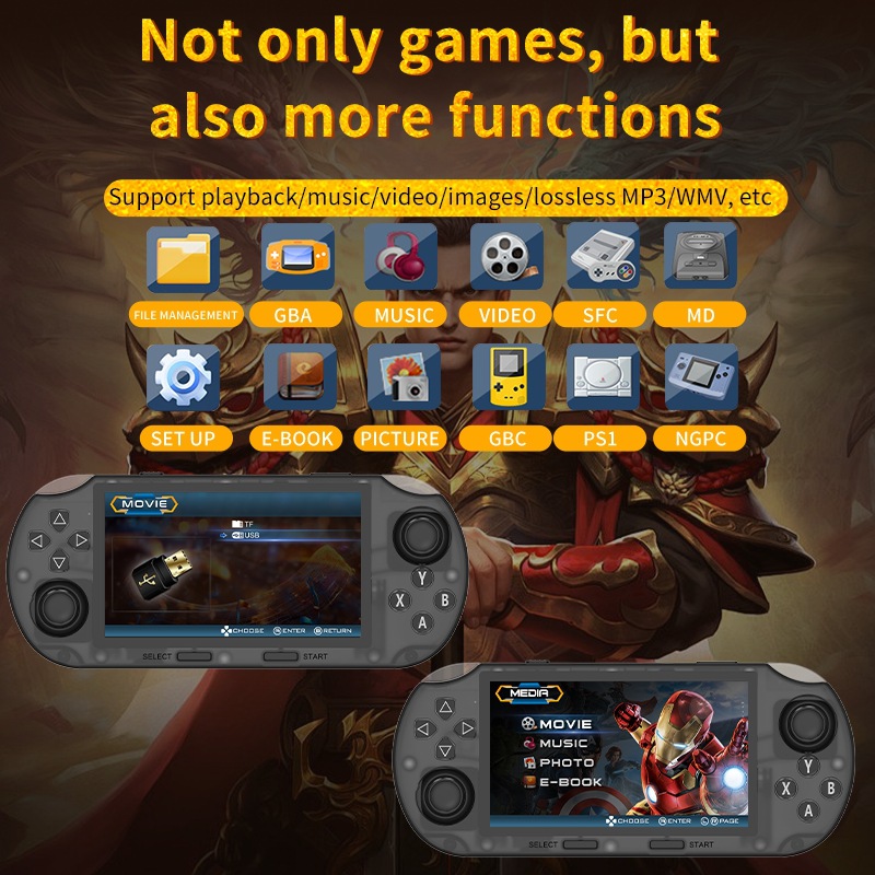 SF3000HD de código abierto 4.5 pulgadas HD inalámbrico PSP retro GBA arcade consola de videojuegos transfronterizos