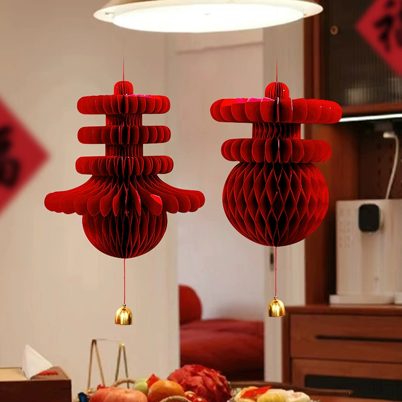 Новый год трехмерный весенний фонарь подвеска 2025 год змеи сотовый шар украшение двери