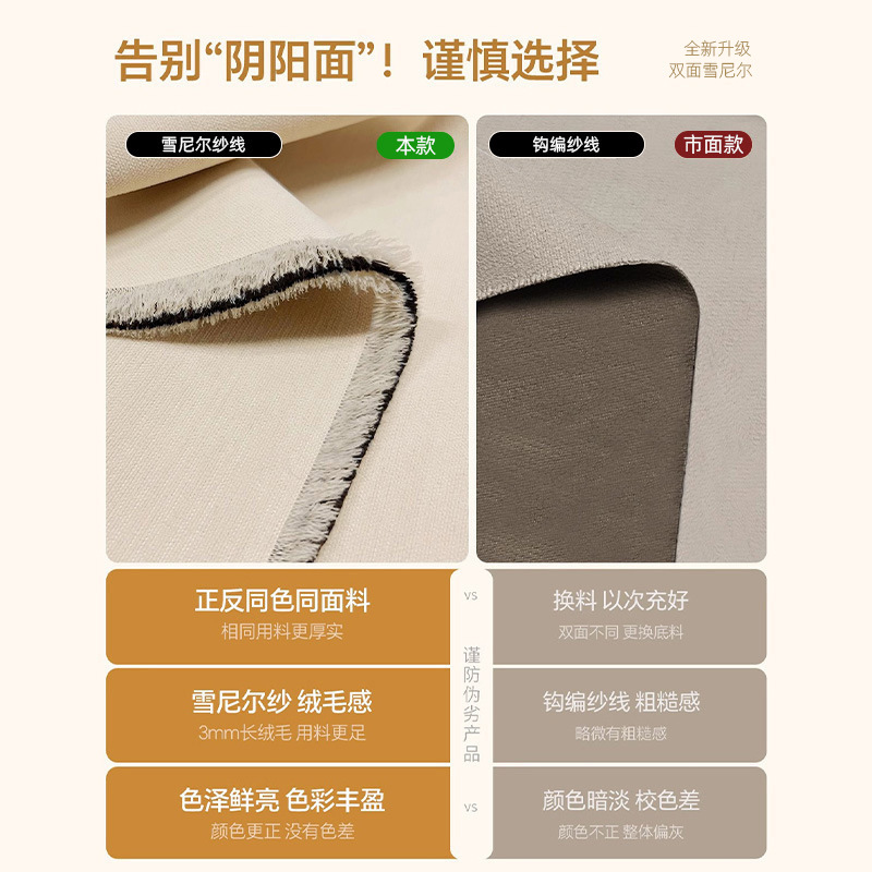Chenilla de doble cara del mismo color 2025 nueva cortina Shaoxing Keqiao sombreado completo sombreado dormitorio cortina sombreado de alta calidad