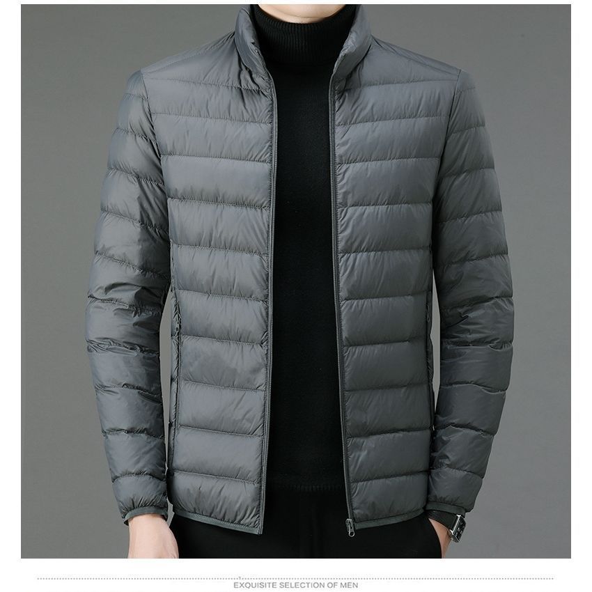 Invierno ligero abajo Chaqueta de algodón acolchado de los hombres más el tamaño corto ocasional del collar del soporte chaqueta caliente papá de los hombres Chaqueta de algodón acolchado