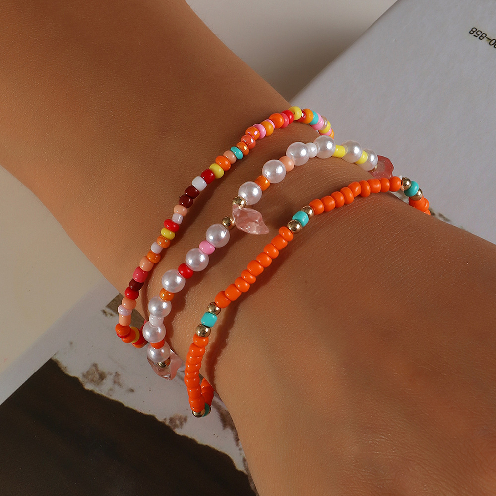 15g Weight Bracelets Classification Beads Chain Material 1 Set Quantity Casual, Daily Occasion Artificial Crystal, Seed Bead Material Geometric Pattern Women's Gender Beaded Design Simple Style Style Simple Style Geometric Artificial Crystal Seed Bead Beaded Women's Bracelets 无