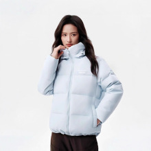 2025冬季新款韩版宽松情侣百搭连帽白鸭绒羽绒服女短款面包服外套