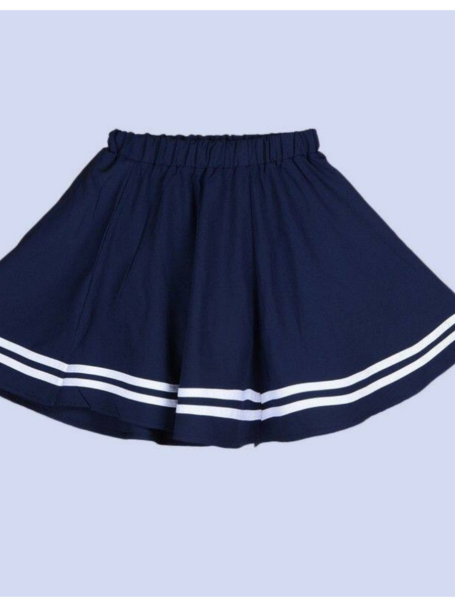 Summer blue girl's skirt for students