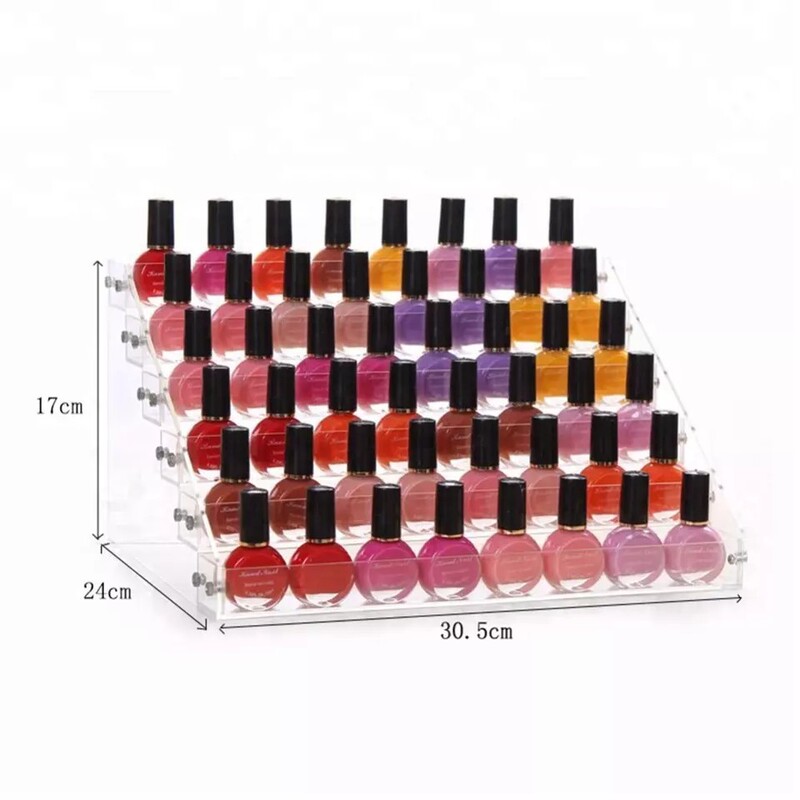 Acrylic transparent display storage rack step-type multi-layer Cosmetics Nail Polish display rack