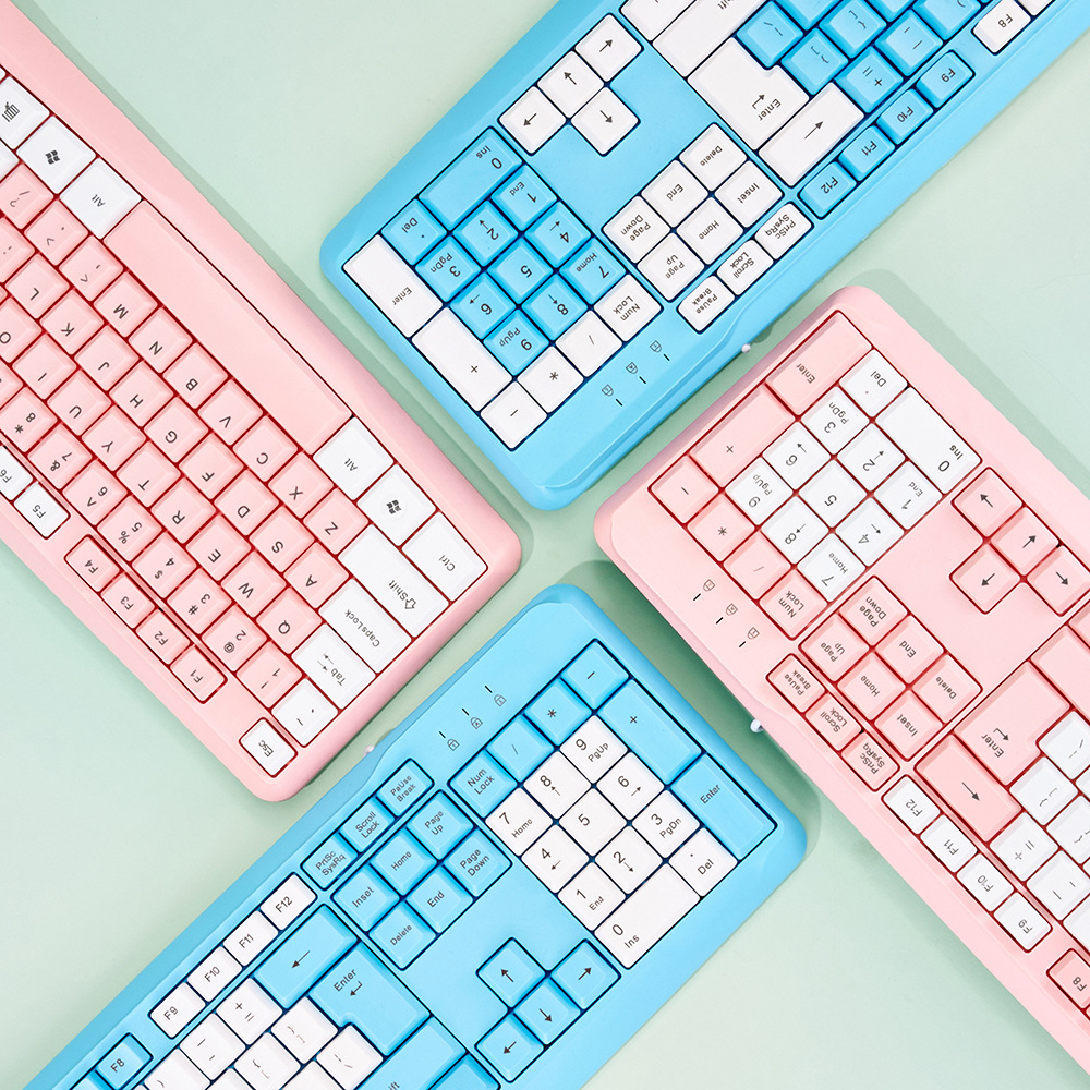 Color Rosa teclado con cable ultrafino mudo oficina de negocios computadora de escritorio portátil universal externo USb image 2