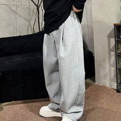 XDZZ25ss秋季百搭重磅高街慵懒感廓形捏褶阔腿时尚百搭男休闲长裤