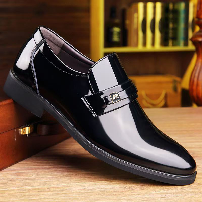 [One Free of Mail] zapatos de cuero para hombres, ropa de negocios para hombres, zapatos de cuero brillante, zapatos de estilo británico para novio.