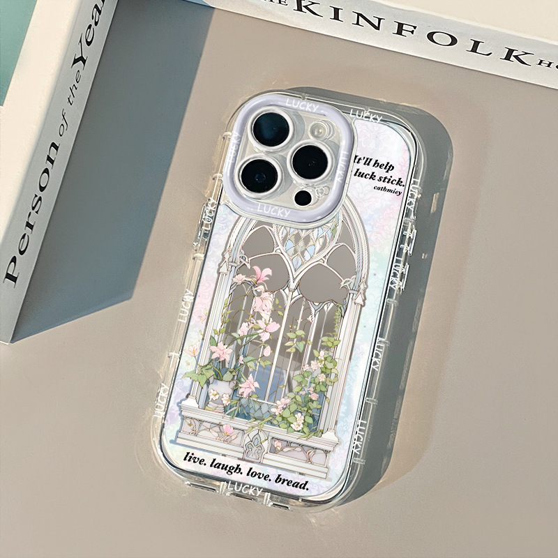 Fresh Flowers and Plants Suitable for iPhone 17 Pro Max Phone Case, Apple 14 Cream Case, 12 Niche Creative 11 Mirror Case