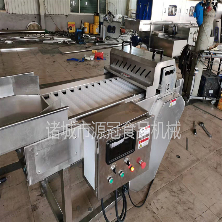 鱼皮卷切段机 连续式切鱼皮机器 全自动海参切块设备 带鱼切断机