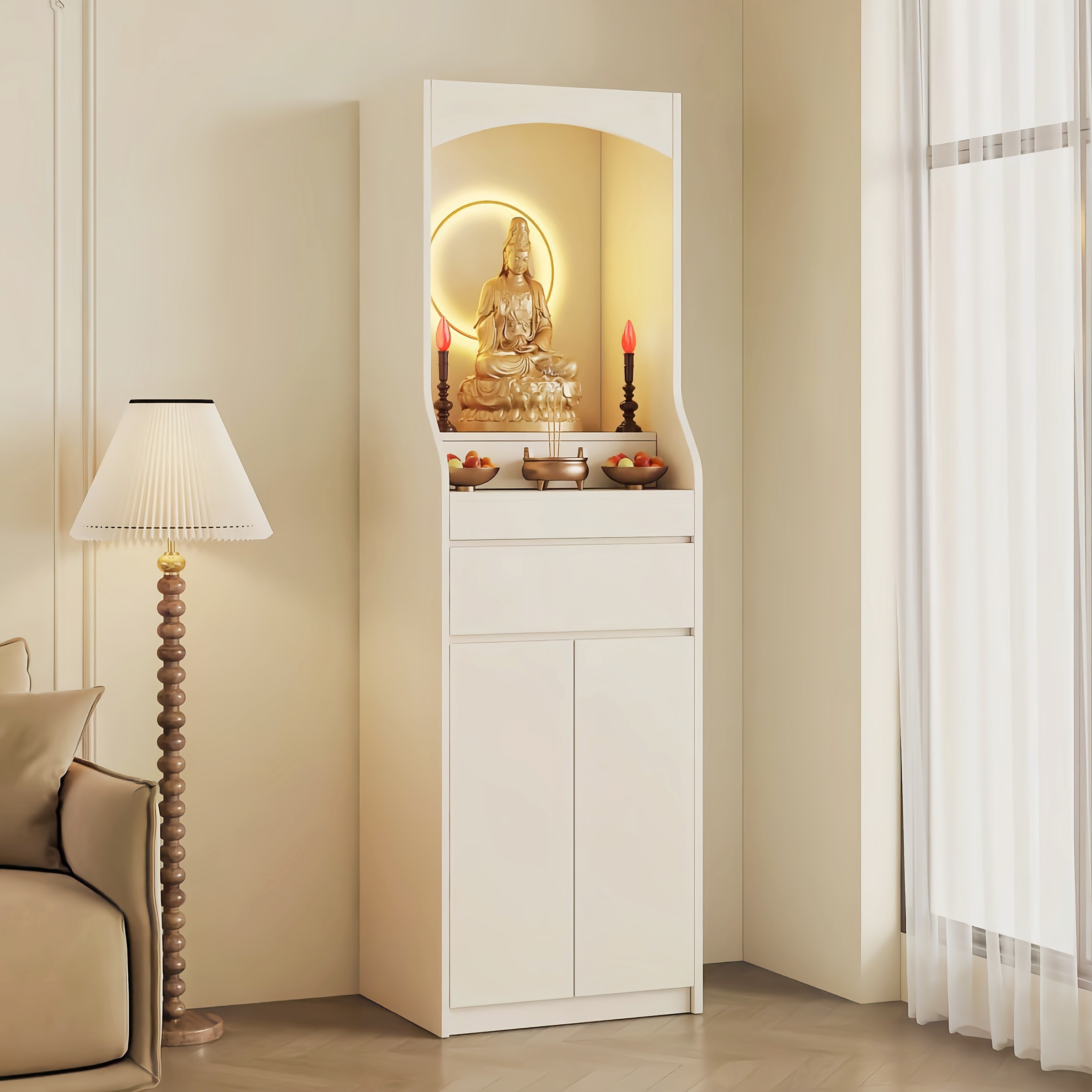 ✅ Solid Wood Household Altar Shrine Cabinet for Offering Buddha Table Ancestor Bodhisattva Offering Table Household Altar Shrine Offering Table