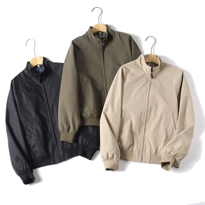 Kişi və qadın üçün Harrington yaxalı ziypli yüngül jaket