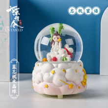 陈情令蓝忘机王一博明星周边旋转发光创意水晶球雪花球音乐盒批发