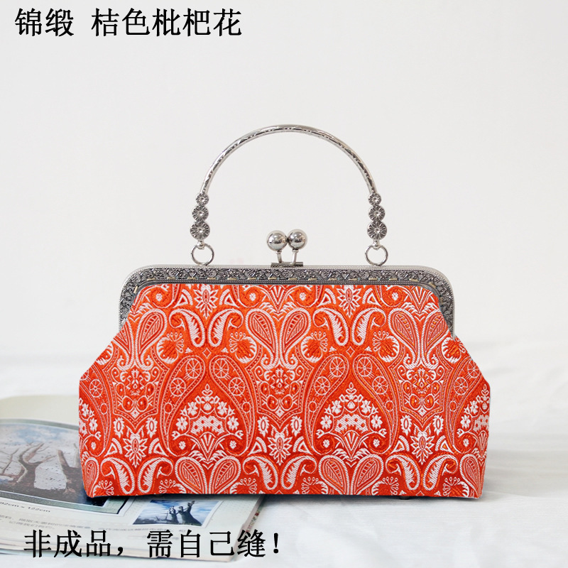 Longze未完成手作り素材バッグ-スクエアマウスゴールドバッグショートハンドバッグは自分で縫う必要があります|undefined