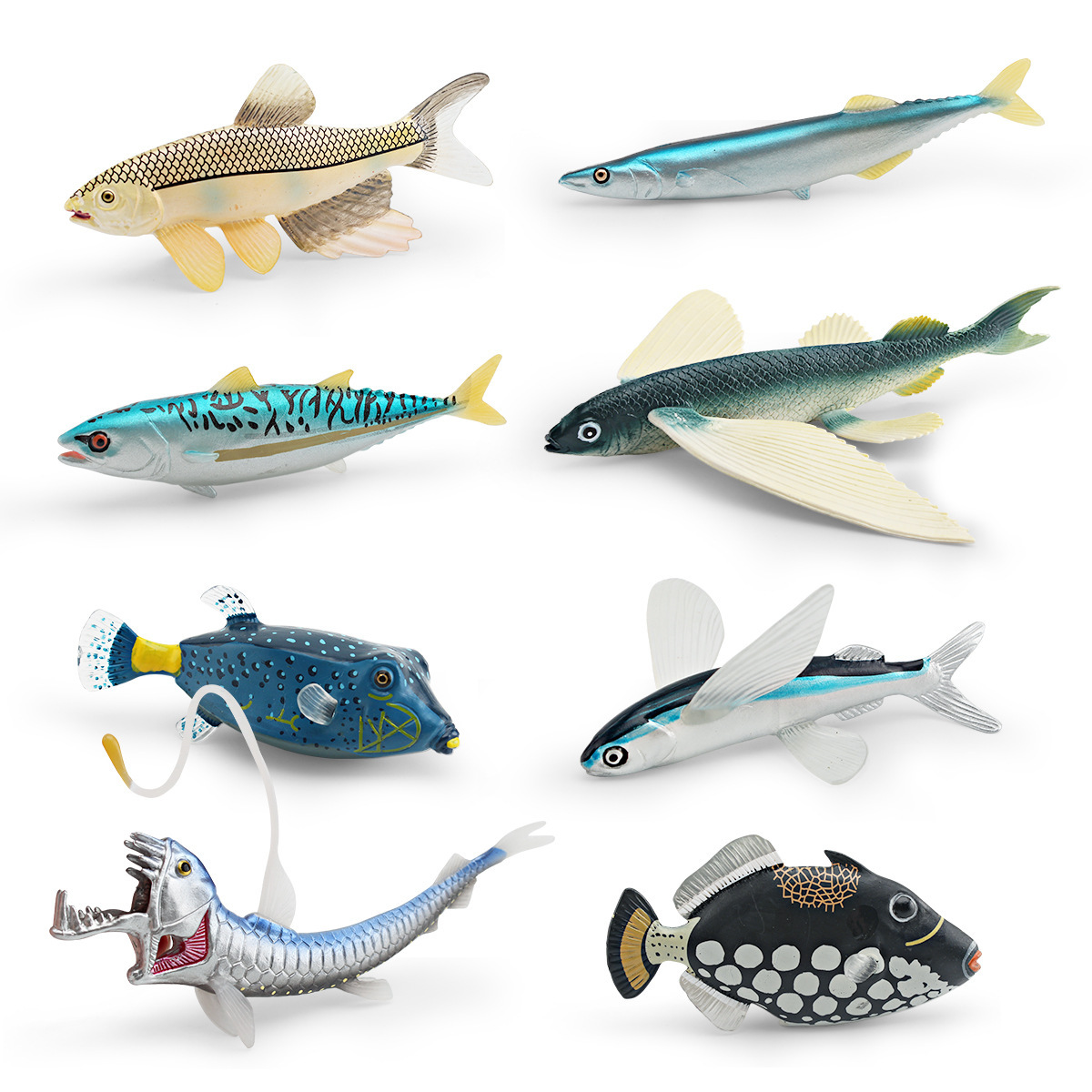 Exportación transfronteriza simulación de animales marinos conchas de cañón de peces, caparazones, atún, espada, peces voladores, adornos de modelo estático