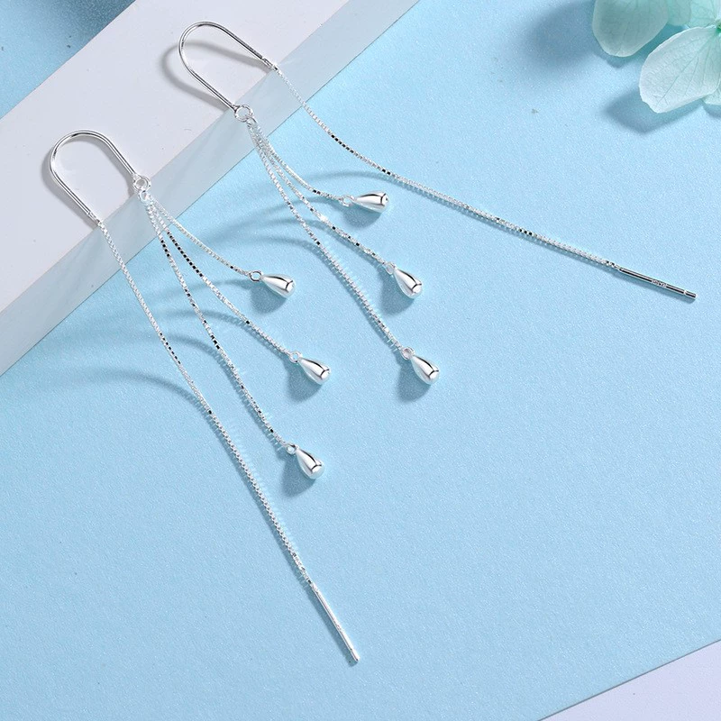 Серебряная стирка, серьги, модный гипоаллергенный аксессуар, образец серебра 925, яркий запоминающийся стиль, корейский стиль