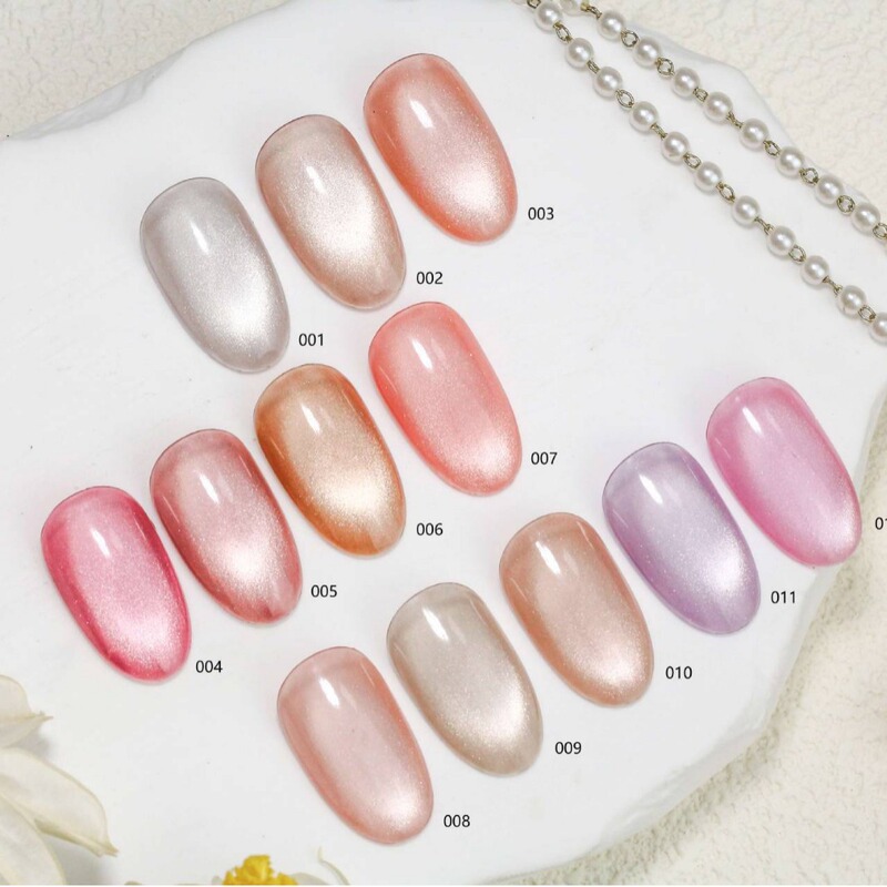 Porcelain white cat eye Nail Polish glue glass bead mirror new small bulb Crystal cat eye glue porcelain doll French style 12 colors