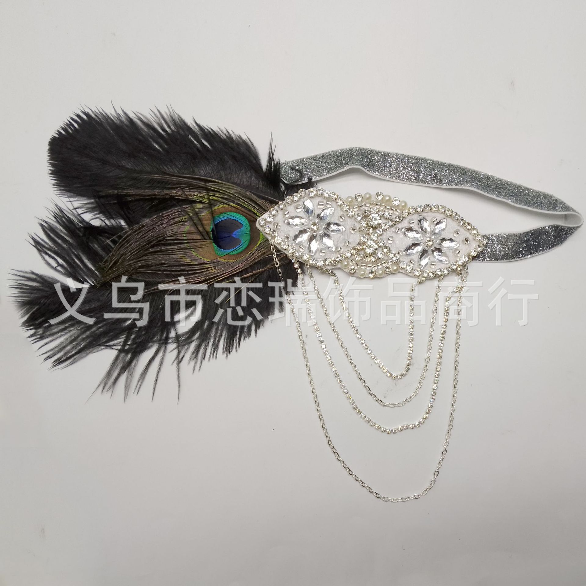 1920s plumas correa de cabello gran 8 caracteres correa de cabello Europa y América maquillaje transfronterizo fiesta ropa accesorios en stock
