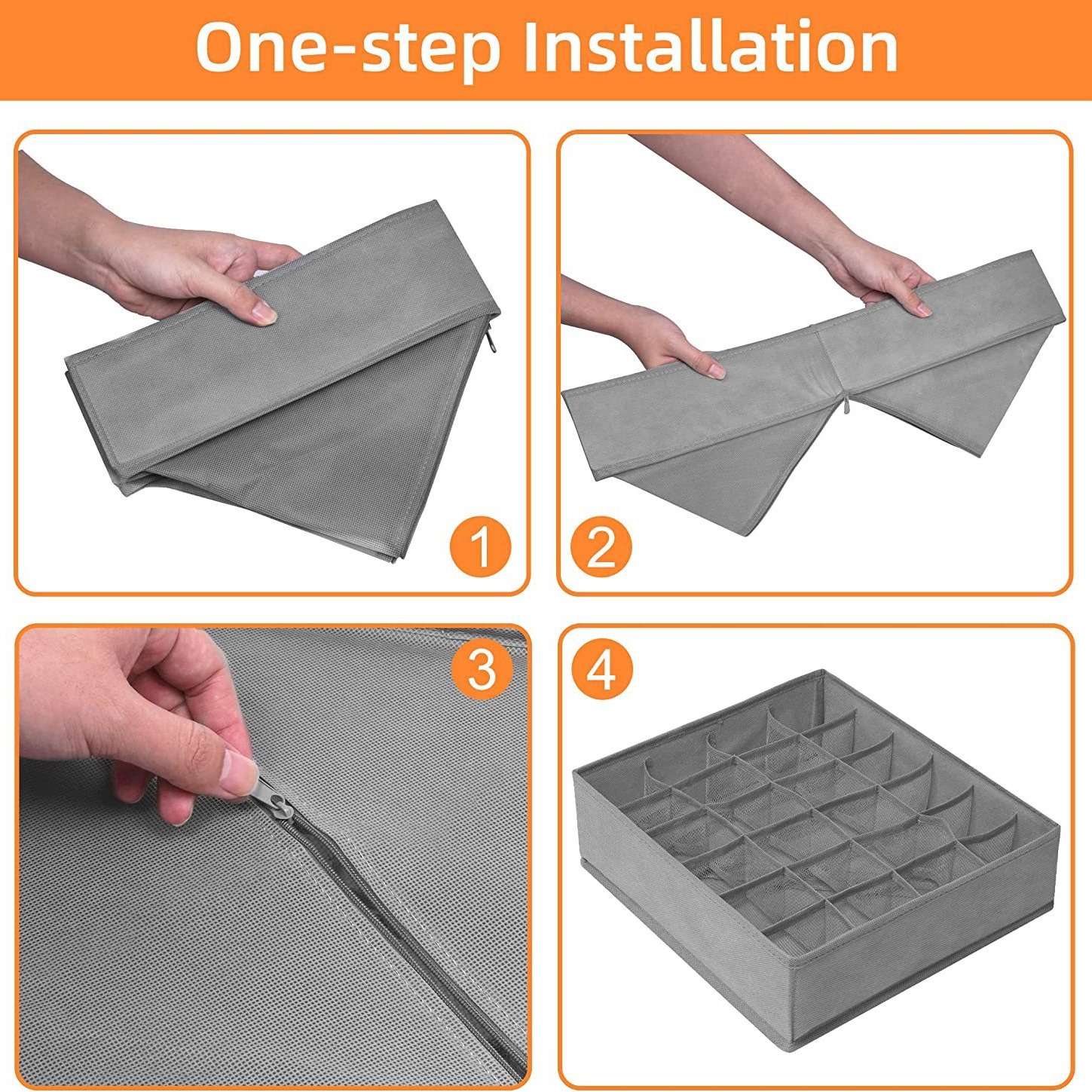 Caja de almacenamiento de ropa interior 4 piezas sujetador calcetines cajón caja de almacenamiento no tejido hogar plegable compartimiento caja de almacenamiento