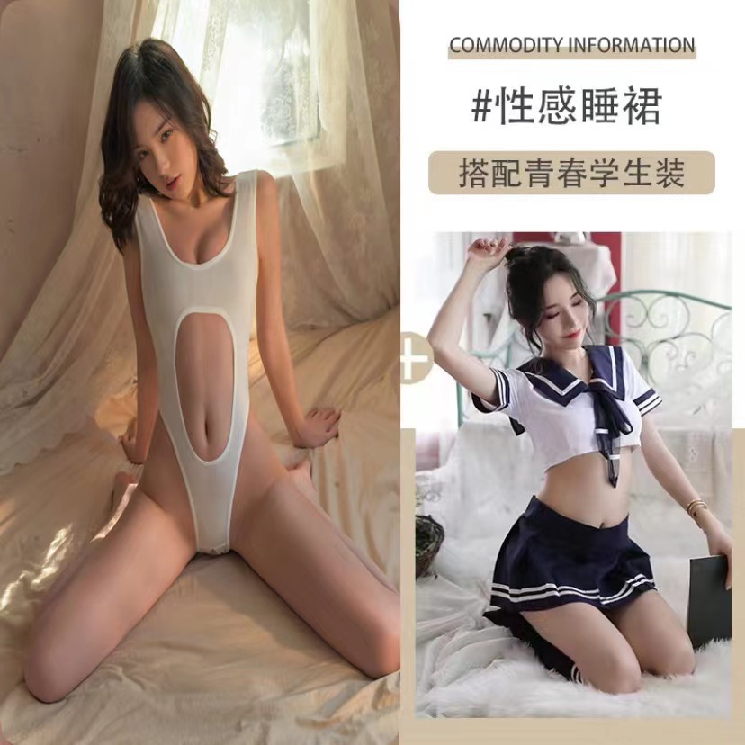 Lencería sexy, coqueteo emocional sexy, tentación, traje de pasión, entrepierna abierta, una pieza, ropa transparente para dormir, cabello uniforme