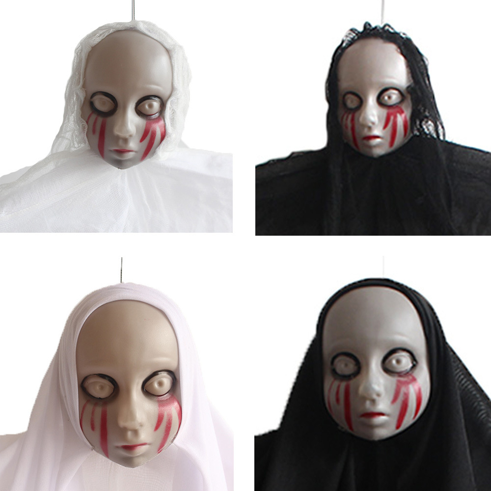 Accesorios de decoración de Halloween Muñeca sangrante Ropa blanca Fantasma femenino Terror Colgando Fantasma Casa encantada Fiesta Festival de fantasmas Suministros
