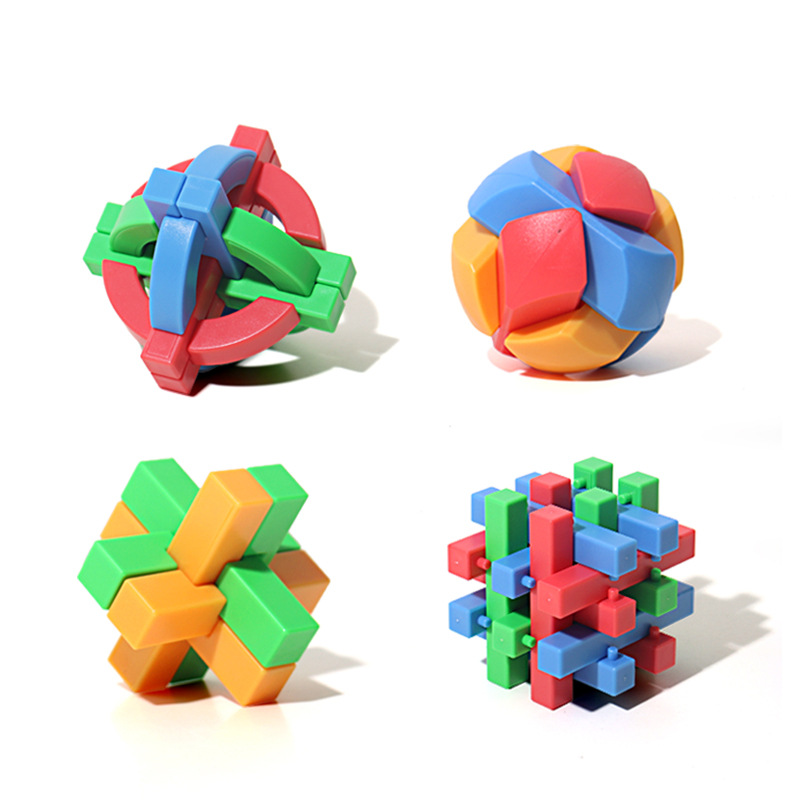 Colorido Luban bola agujero Minglock niños de alta dificultad estudiantes de primaria puzzle adultos ocio juguetes estructurales tradicionales