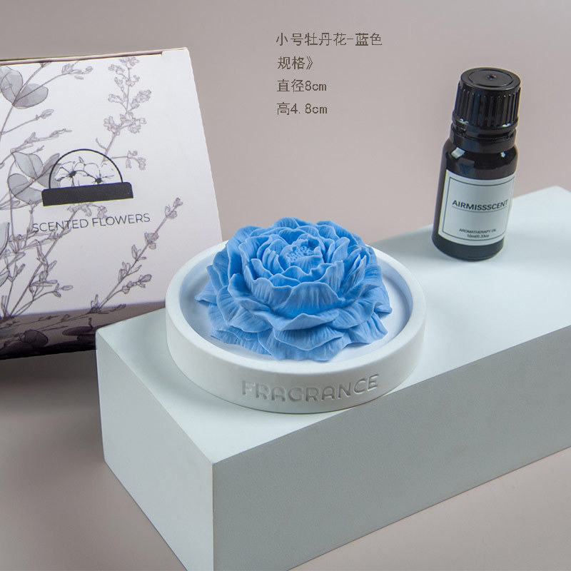 卸売り刺繍花香薫石膏拡香石高級感室内持続家庭用アロマ香薫置物お土産|undefined