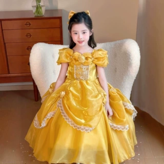 女童夏季贝儿公主裙新款裙子重工生日礼服裙女孩高级感绝美连衣裙