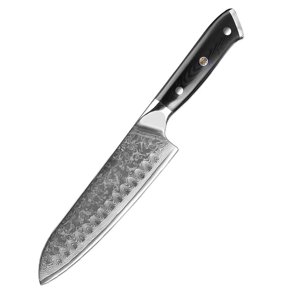 Cuchillo de cocina de acero de Damasco G10 mango de corte de carne cuchillo de hueso cuchillo de fruta combinación de cocina occidental conjunto de cuchillos de cocina