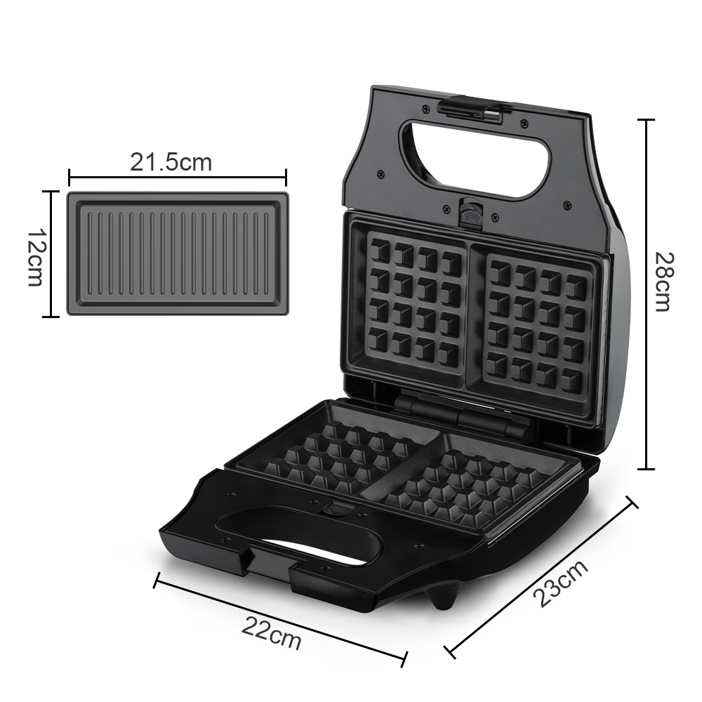 RAF European standard cross-border sand household multifunctional three in one waffle maker, breakfast hine, portable_voghion.com