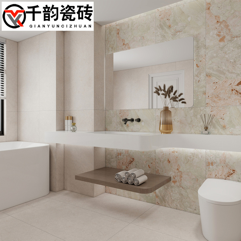 Foshan Ceramic Tiles Pink Monet Garden Marble Tiles 600X1200 Living Room Floor Tiles Bathroom Bathroom Wall Tiles