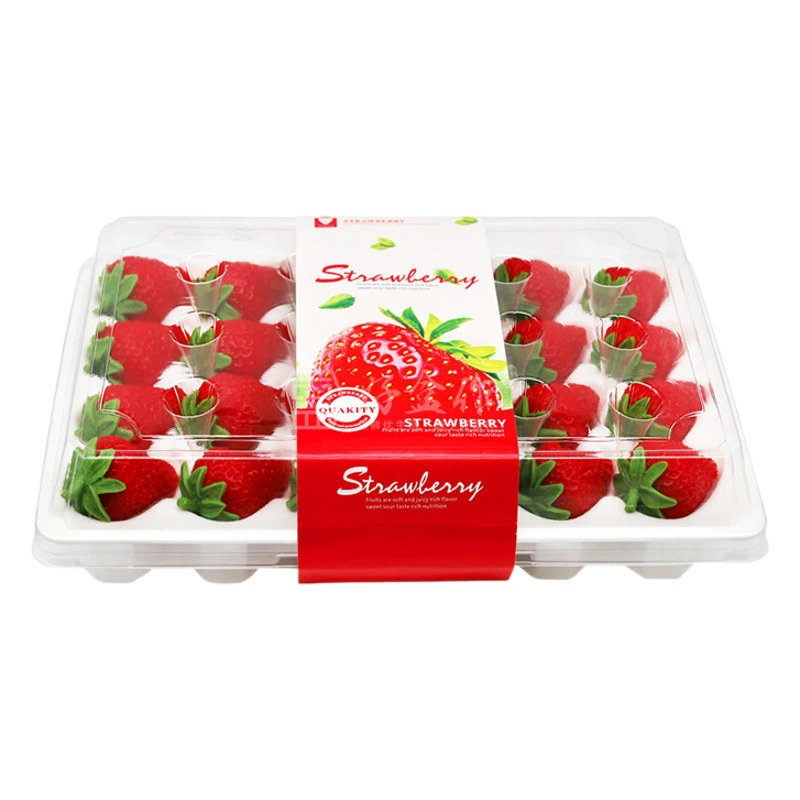 Одноразовая прозрачная клубничная упаковочная коробка для фруктов с зернами, противоударной блистерной пластиковой подкладкой pet поддон для пищевых подарочных коробок