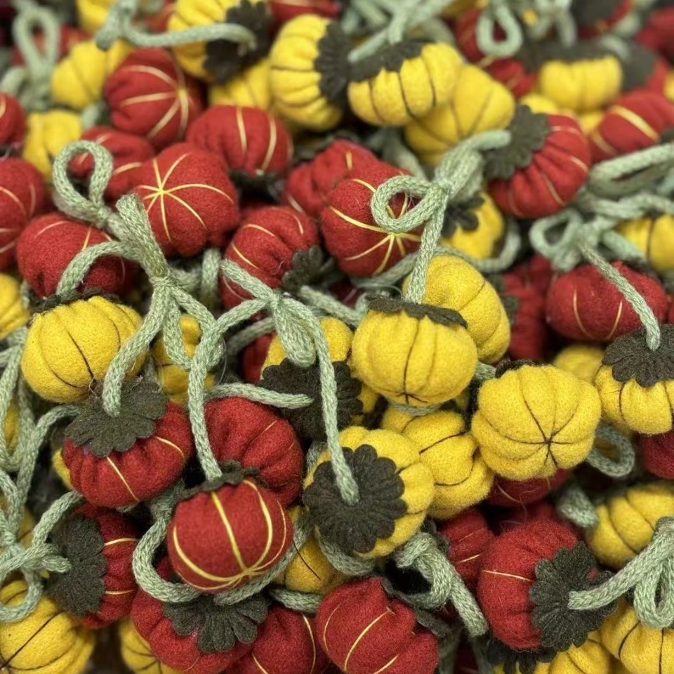 毛绒南瓜装饰配件DIY服装布贴帽子包包挂饰辅料时尚女装贴饰布贴