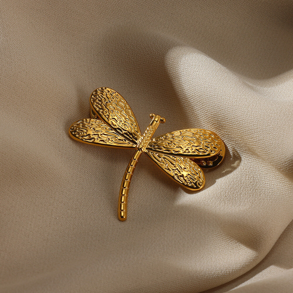 8g Weight Brooches Classification Daily Occasion 304 Stainless Steel Material Dragonfly Pattern All Seasons Season Women's Gender Plating Design Retro, Classic Style Style Retro Classic Style Pin Dragonfly 304 Stainless Steel Plating Women's Brooches 2