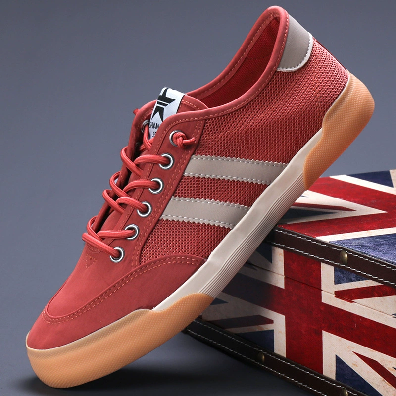 Мужские летние кроссовки 2025 года, корейский стиль, модные, универсальные, из дышащей сетки и холста, удобные, низкие, для мужчин.