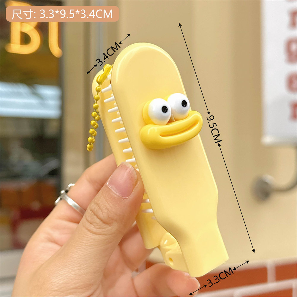 Creativo de dibujos animados chica corazón portátil peine flor cojín de aire peine portátil con espejo de maquillaje plegable peine mini hembra