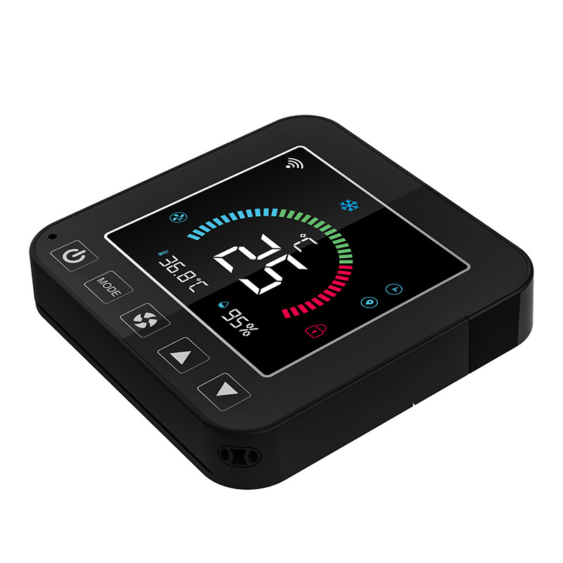 NEO graffiti WiFi inteligente de temperatura y humedad pantalla de color termostato infrarrojo termostato de aire acondicionado pantalla de visualización termostato-Negro