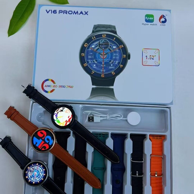 V16Pro Smart Watch Bluetooth Call Sports Pedometer Heart Rate Monitoring Hd V16Promax Set Box 7in1