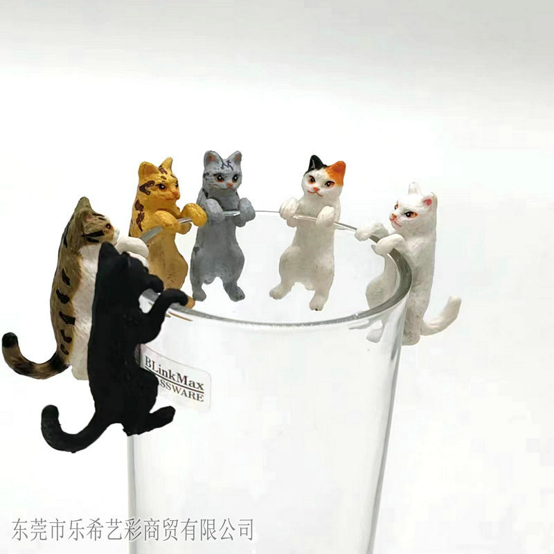 Kitten fishing ornament fish tank landscap meow fish fishing good weather casual cat fishing cat suspension decoration 5