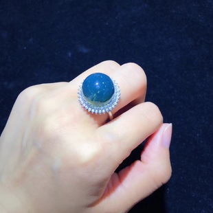 11mm Natural Mexican Lamper Luxury Seiko Inlaid S925 Silver Ring Classic Diana Fashion Trendy