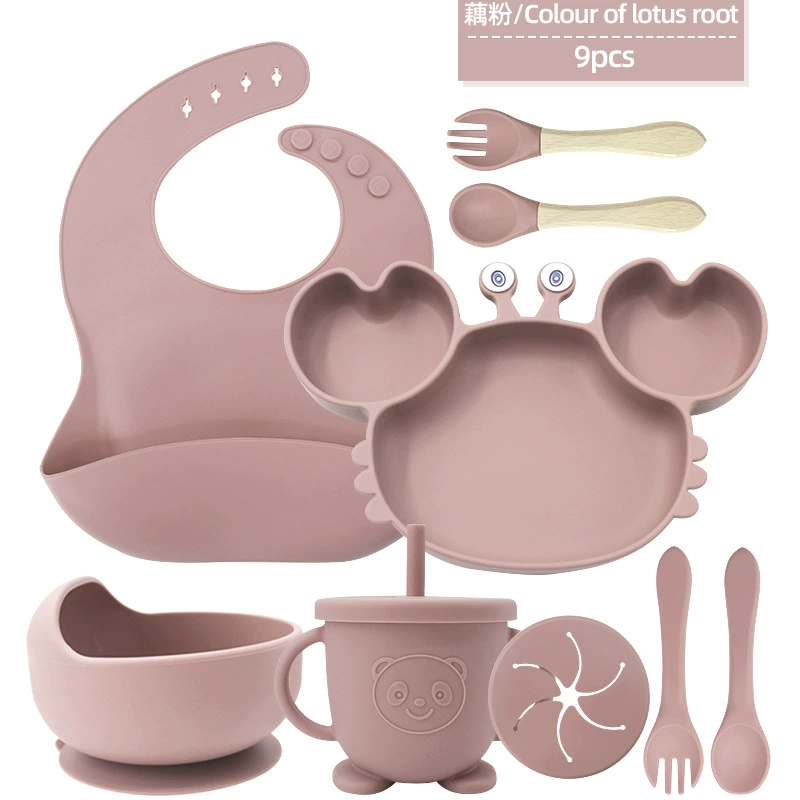Children's silicone tableware, set, cartoon food silicone, dinner plate