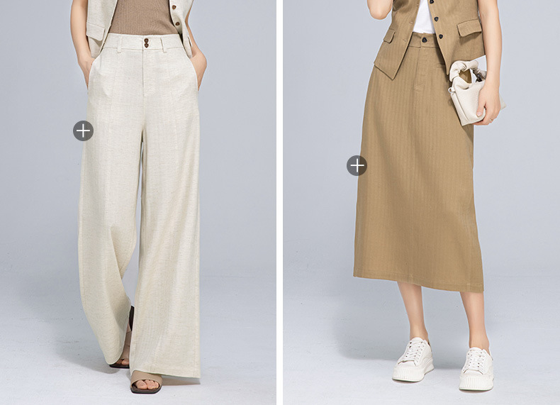 Áo vest gile nữ ngắn tay phong cách cổ điển chất liệu lanh Tencel — Gai Thật Màu chi tiết 8