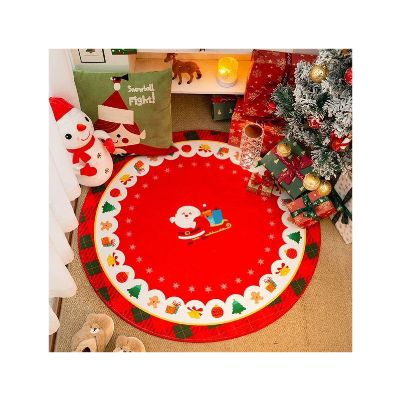 アメリカのクリスマス装飾円形カーペット家庭用寝室の汚れに強い吸水滑り止めはカシミヤカーペットに似せています。|undefined
