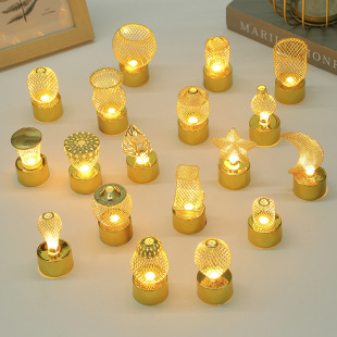 Cross-Border Electronic Candle Lamp Middle Eastern Festival Candle Lamp Desktop Decoration Ornaments Luminous Night Light Christmas Lighting