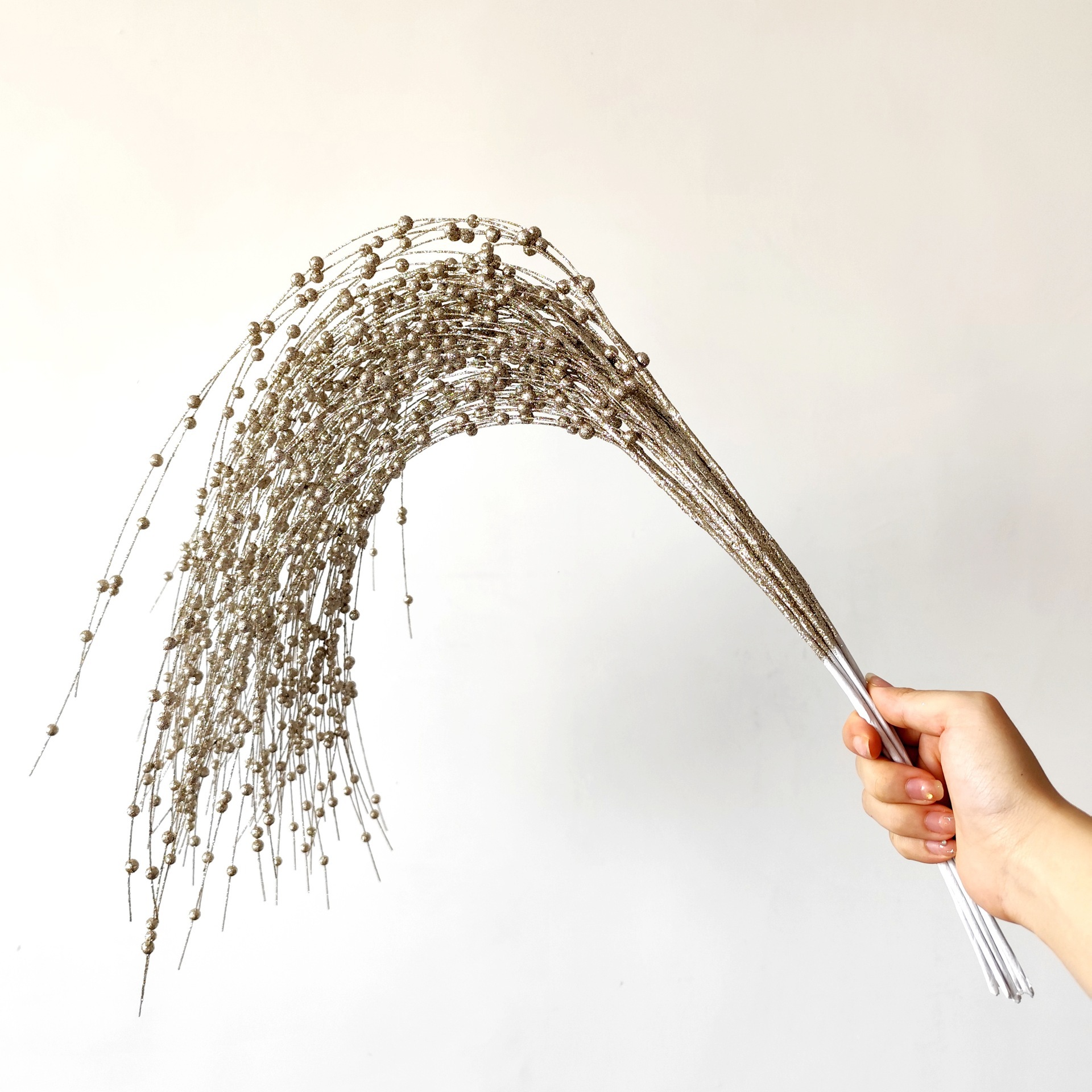 Polvo de oro artificial bayas de sauce decoración polvo de brillo flexible decoración de árbol de Navidad decoración festiva espuma de fiesta transfronteriza