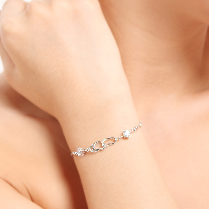 Pulsera de amor de plata esterlina S925 mujer coreana simple nicho de diseño pulsera de plata personalidad moda joyas de mano versátiles