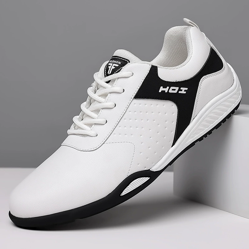 Мужская повседневная кожаная обувь 2023 осень новая модная мужская спортивная обувь кожаные дышащие кроссовки