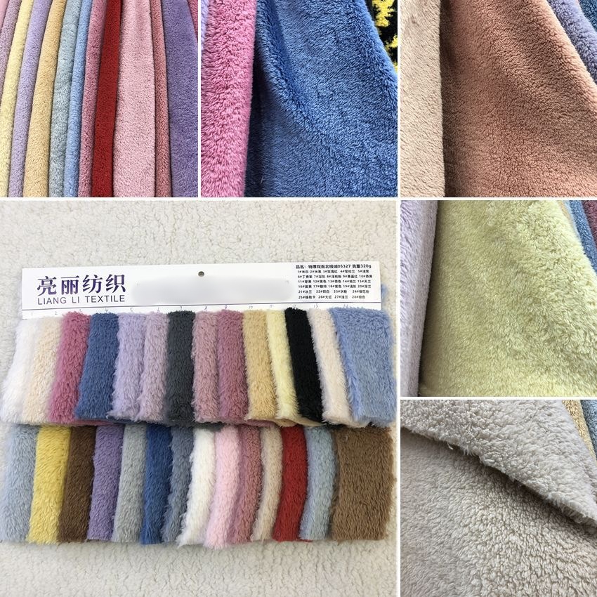 Inventario 320g grueso de doble cara tela de pijama de terciopelo ártico otoño invierno calentamiento juguetes tela de ropa de peluche larga