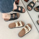 Slippers Women's Summer Buckle Flat Outer Wear Fashion Sandals Cross-border E-commerce Foreign Trade Thick Bottom Slides Roman Beach Slippers