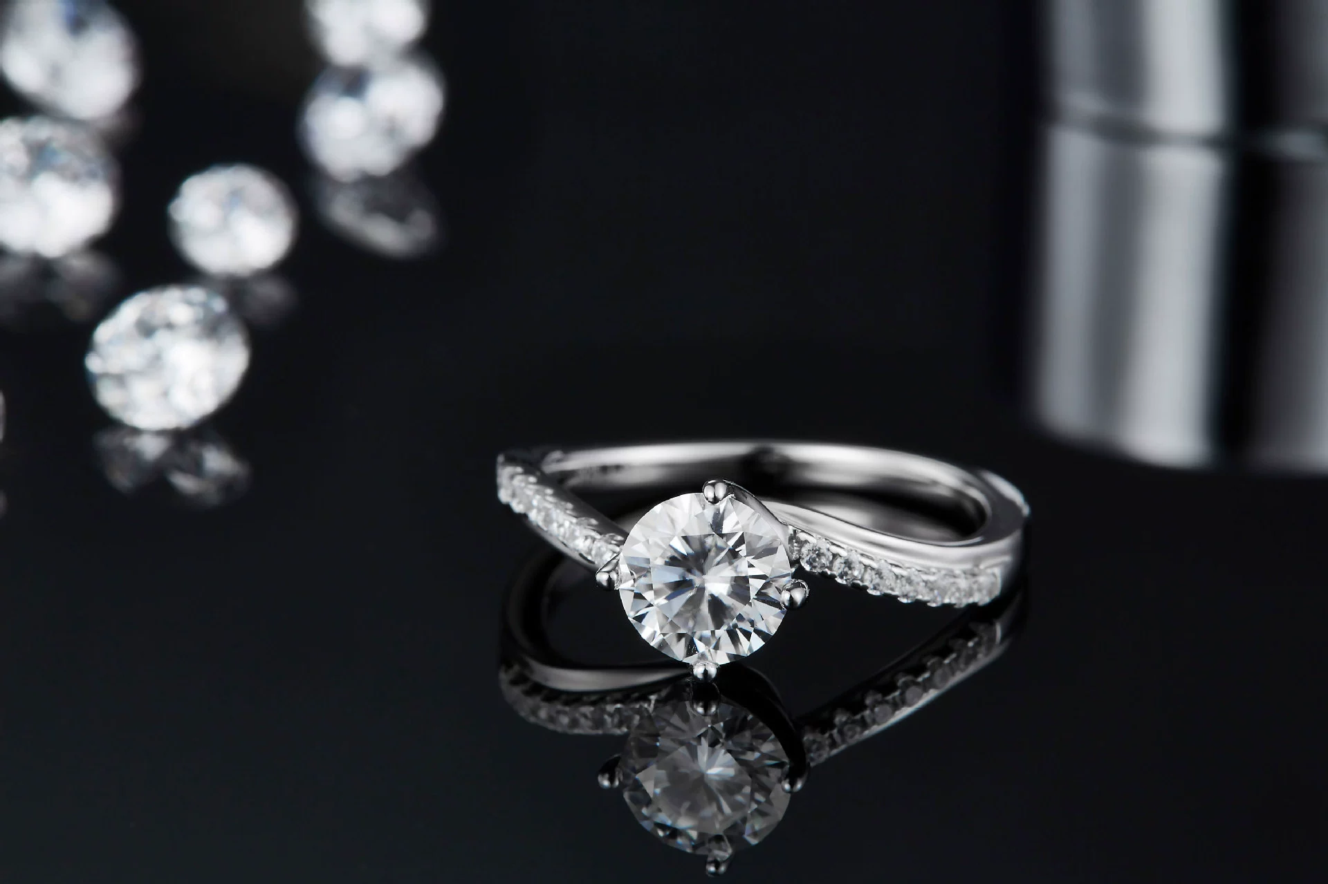 华莎珠宝 Ring with stone, classic accessory for St. Valentine's Day, 1 carat