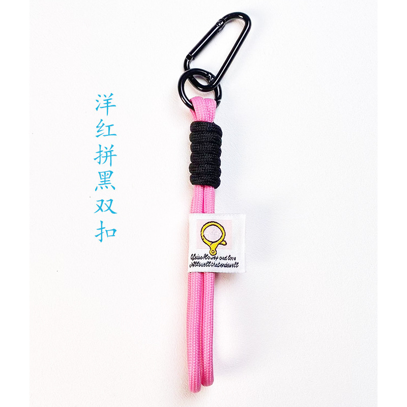 新款撞色钥匙扣挂绳登山扣公仔挂件手机挂件手机链毛绒玩具西高地|undefined